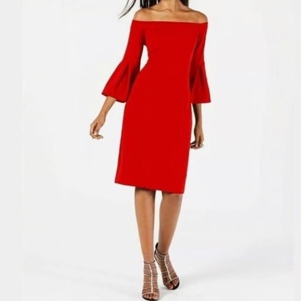 Vince Camuto Off the Shoulder Red Dress Size:8